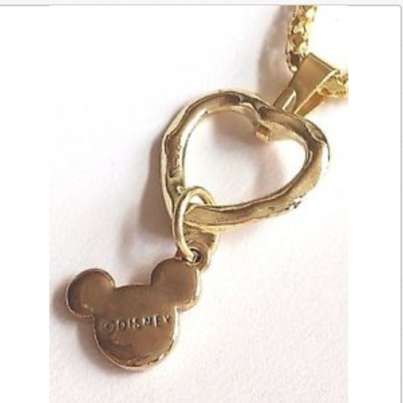 Mickey Mouse Ears Necklace Heart Gold 23" PlusSize - Picture 3 of 8